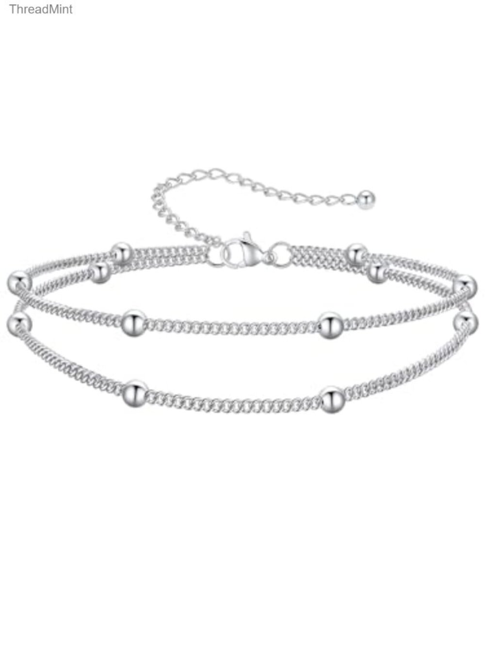 Layered Anklet Stainless Steel Waterproof Adjustable Plus Size Beach Jewelry